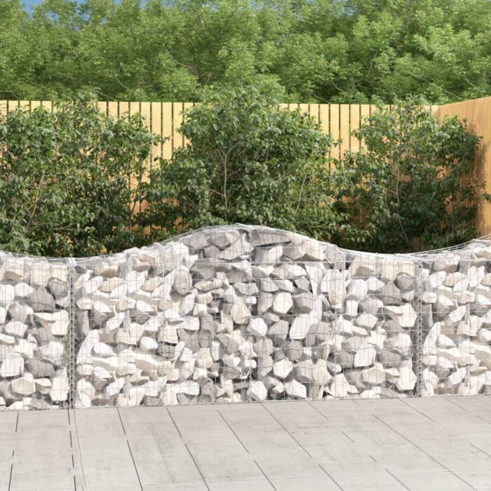 Paniers à gabions arqués 5 pcs 200x50x80/100 cm Fer galvanisé – Image 1