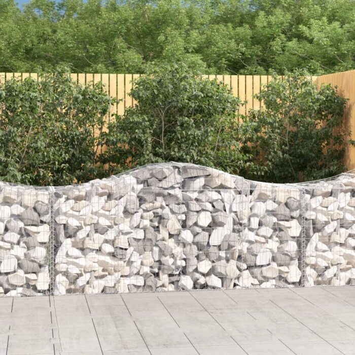 Paniers à gabions arqués 6 pcs 200x50x80/100 cm Fer galvanisé – Image 1