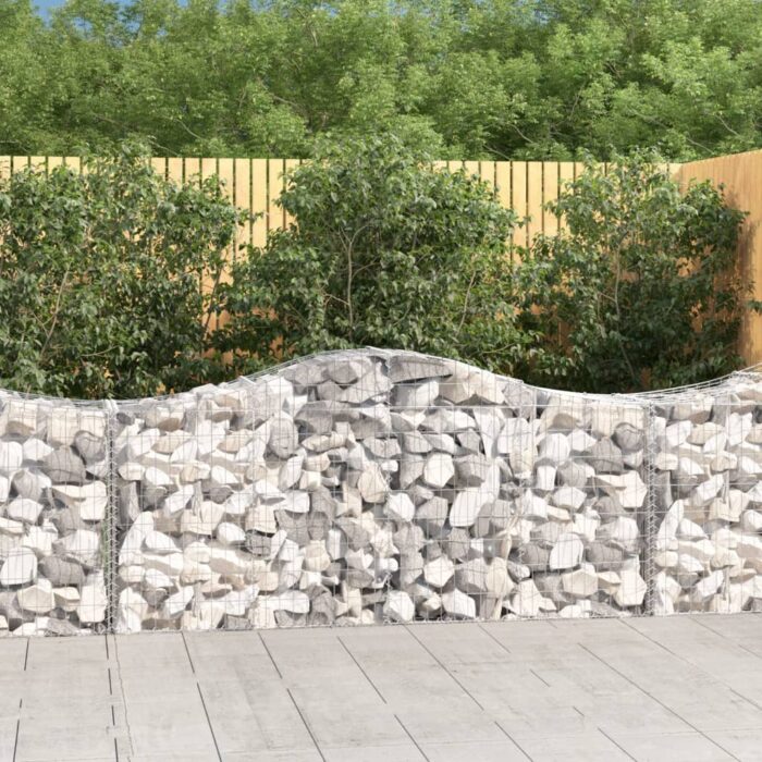 Paniers à gabions arqués 20 pcs 200x50x80/100 cm Fer galvanisé – Image 1