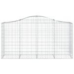 Paniers à gabions arqués 2 pcs 200x50x100/120 cm fer galvanisé – Image 2