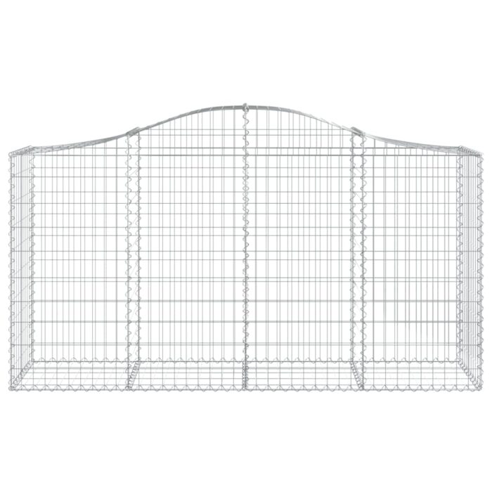 Paniers à gabions arqués 2 pcs 200x50x100/120 cm fer galvanisé – Image 2