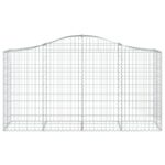 Paniers à gabions arqués 4 pcs 200x50x100/120 cm fer galvanisé – Image 2