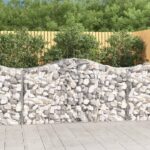 Paniers à gabions arqués 4 pcs 200x50x100/120 cm fer galvanisé