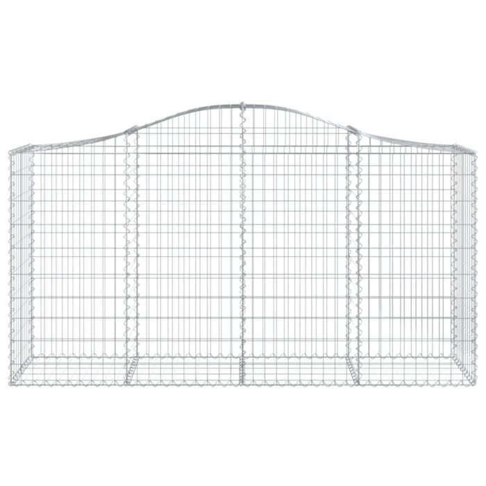 Paniers à gabions arqués 6 pcs 200x50x100/120 cm fer galvanisé – Image 2