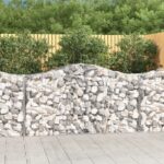 Paniers à gabions arqués 10 pcs 200x50x100/120 cm fer galvanisé