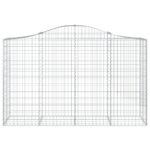 Paniers à gabions arqués 9 pcs 200x50x120/140 cm Fer galvanisé – Image 2