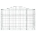 Paniers à gabions arqués 15 pcs 200x50x120/140 cm Fer galvanisé – Image 2