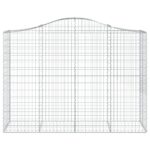 Paniers à gabions arqués 2 pcs 200x50x140/160 cm Fer galvanisé – Image 2