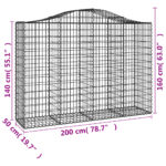 Paniers à gabions arqués 8 pcs 200x50x140/160 cm Fer galvanisé – Image 4