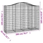 Paniers à gabions arqués 10 pcs 200x50x140/160 cm Fer galvanisé – Image 4