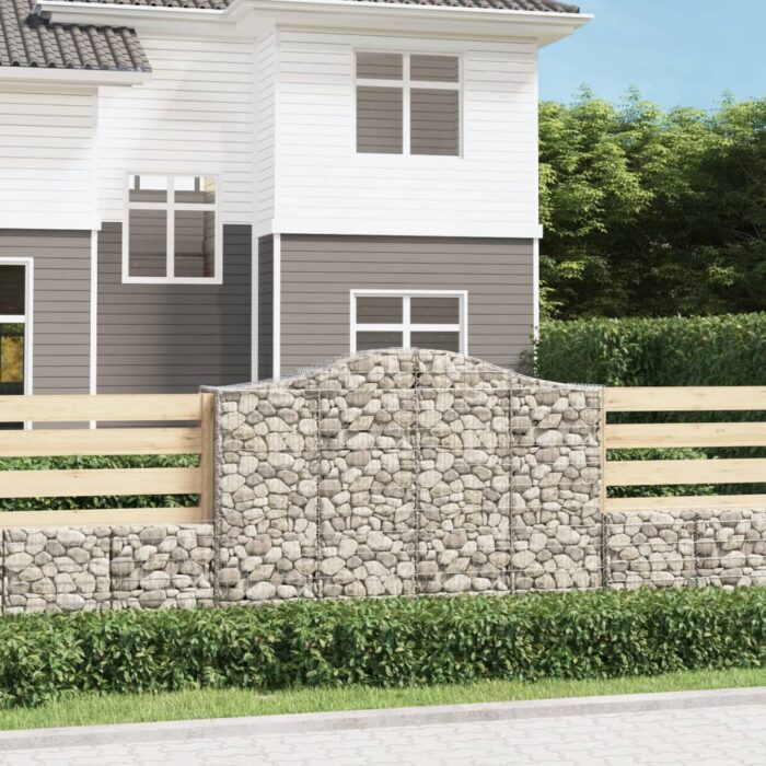Paniers à gabions arqués 12 pcs 200x50x140/160 cm Fer galvanisé – Image 1