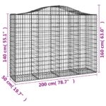 Paniers à gabions arqués 13 pcs 200x50x140/160 cm Fer galvanisé – Image 4