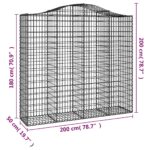 Paniers à gabions arqués 2 pcs 200x50x180/200 cm Fer galvanisé – Image 4