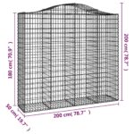 Paniers à gabions arqués 3 pcs 200x50x180/200 cm Fer galvanisé – Image 4
