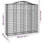 Paniers à gabions arqués 4 pcs 200x50x180/200 cm Fer galvanisé – Image 4