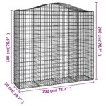 Paniers à gabions arqués 5 pcs 200x50x180/200 cm Fer galvanisé – Image 4
