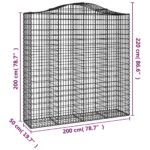 Paniers à gabions arqués 6 pcs 200x50x200/220 cm Fer galvanisé – Image 4