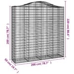 Paniers à gabions arqués 7 pcs 200x50x200/220 cm Fer galvanisé – Image 4