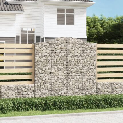 Paniers à gabions arqués 7 pcs 200x50x200/220 cm Fer galvanisé