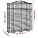 Paniers à gabions arqués 5 pcs 200x50x220/240 cm Fer galvanisé – Image 4