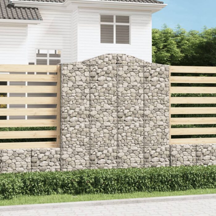 Paniers à gabions arqués 5 pcs 200x50x220/240 cm Fer galvanisé – Image 1