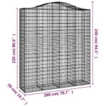 Paniers à gabions arqués 8 pcs 200x50x220/240 cm Fer galvanisé – Image 4