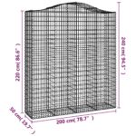 Paniers à gabions arqués 15 pcs 200x50x220/240 cm Fer galvanisé – Image 4