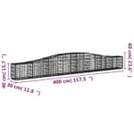 Paniers à gabions arqués 2 pcs 400x30x40/60 cm Fer galvanisé – Image 4
