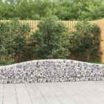 Paniers à gabions arqués 2 pcs 400x30x40/60 cm Fer galvanisé
