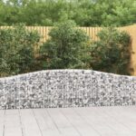 Paniers à gabions arqués 5 pcs 400x30x60/80 cm Fer galvanisé