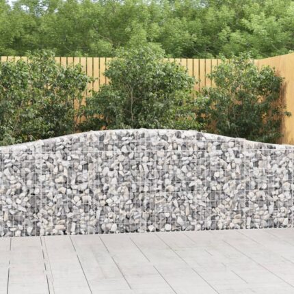 Paniers à gabions arqués 3 pcs 400x30x80/100 cm Fer galvanisé