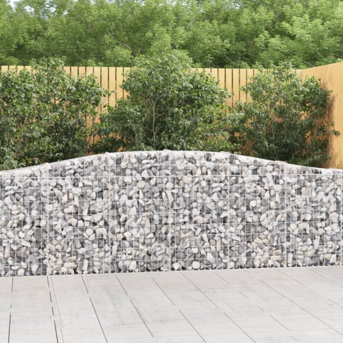 Paniers à gabions arqués 4 pcs 400x30x80/100 cm Fer galvanisé – Image 1