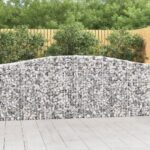 Paniers à gabions arqués 4 pcs 400x30x100/120 cm Fer galvanisé