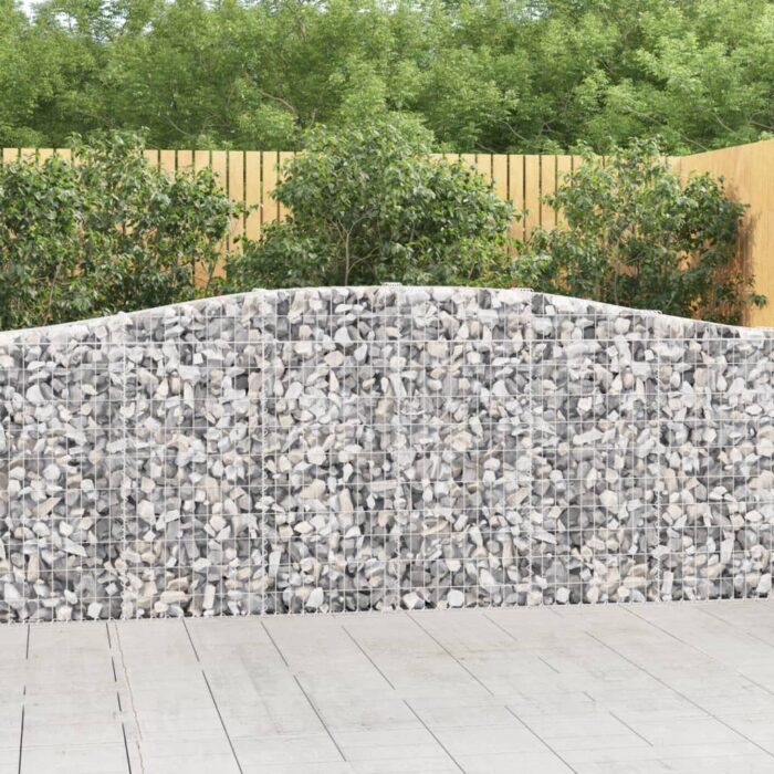 Paniers à gabions arqués 8 pcs 400x30x100/120 cm Fer galvanisé – Image 1