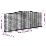 Paniers à gabions arqués 2 pcs 400x30x140/160 cm Fer galvanisé – Image 4