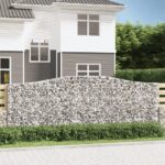 Paniers à gabions arqués 15 pcs 400x30x140/160 cm Fer galvanisé
