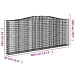 Paniers à gabions arqués 2 pcs 400x30x160/180 cm Fer galvanisé – Image 4
