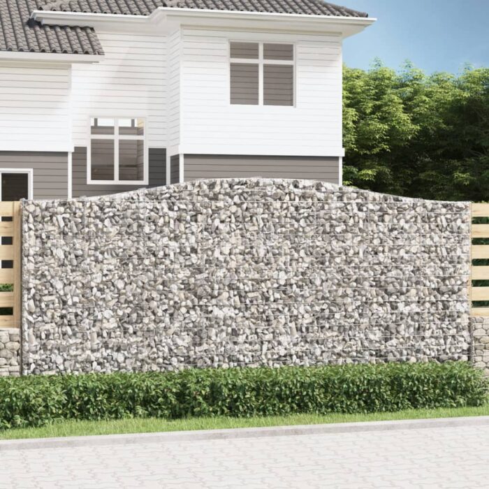 Paniers à gabions arqués 3 pcs 400x30x180/200 cm Fer galvanisé – Image 1