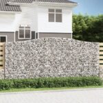 Paniers à gabions arqués 7 pcs 400x30x180/200 cm Fer galvanisé