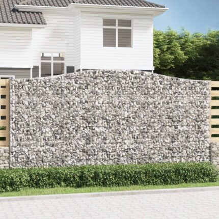 Paniers à gabions arqués 3 pcs 400x30x200/220 cm Fer galvanisé