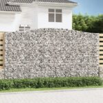 Paniers à gabions arqués 3 pcs 400x30x220/240 cm Fer galvanisé