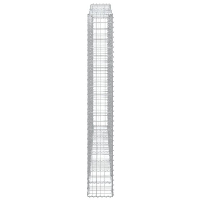 Paniers à gabions arqués 4 pcs 400x30x220/240 cm Fer galvanisé – Image 3