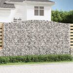 Paniers à gabions arqués 4 pcs 400x30x220/240 cm Fer galvanisé