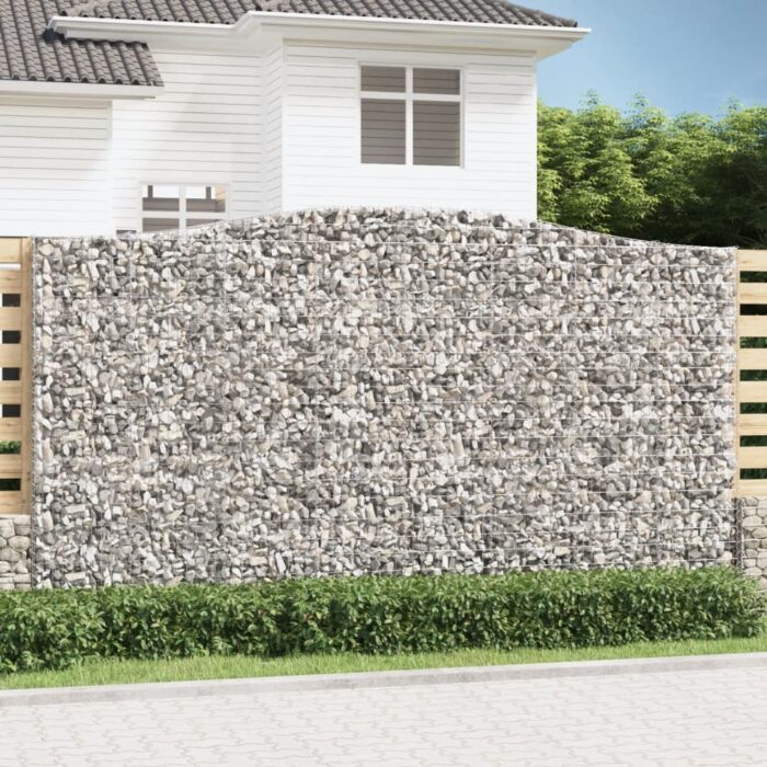 Paniers à gabions arqués 4 pcs 400x30x220/240 cm Fer galvanisé – Image 1