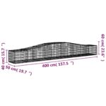 Paniers à gabions arqués 4 pcs 400x50x40/60 cm Fer galvanisé – Image 4