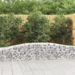 Paniers à gabions arqués 6 pcs 400x50x40/60 cm Fer galvanisé