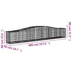 Paniers à gabions arqués 2 pcs 400x50x60/80 cm Fer galvanisé – Image 4