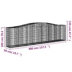 Paniers à gabions arqués 2 pcs 400x50x100/120 cm Fer galvanisé – Image 4