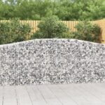 Paniers à gabions arqués 6 pcs 400x50x100/120 cm Fer galvanisé