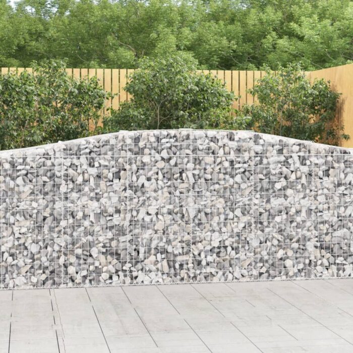 Paniers à gabions arqués 6 pcs 400x50x100/120 cm Fer galvanisé – Image 1